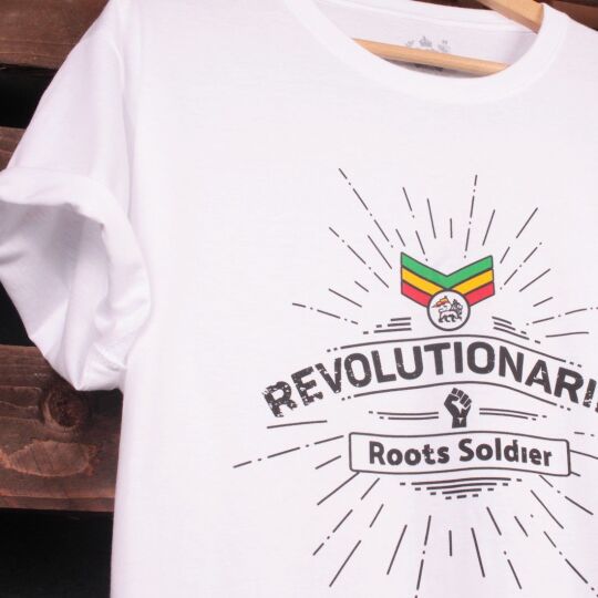 Revolutionaries Roots Soldier | white tshirt Rasta