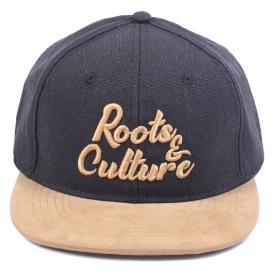 Roots & Culture snapback cap |  Black Ash & Camel