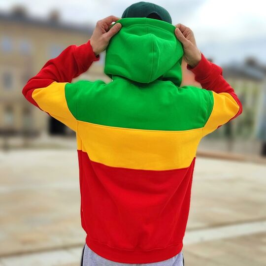 Striped Rasta Colour Block Hoodie