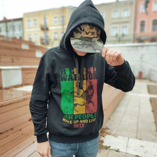 Bluza z kapturem Rebel Warrior | Jah people wake up and live