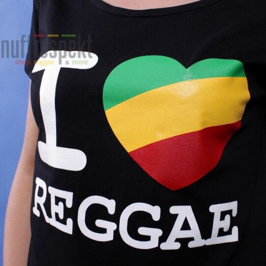 Damski tshirt I Love Reggae - Irie Lion