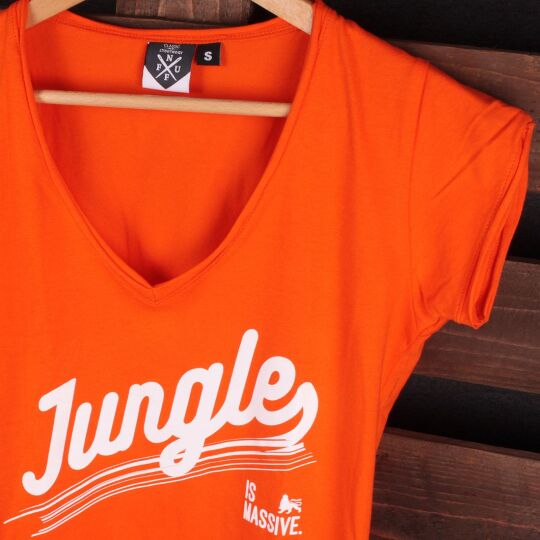 Ladies tshirt Jungle is massive | orange