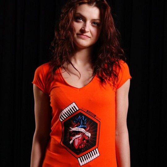 Nuff Wear Heart women's t-shirt 01713 - neon orange