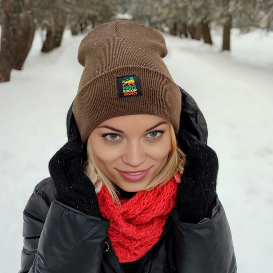 Czapka beanie zimowa Roots Rockin' Raspect | brąz