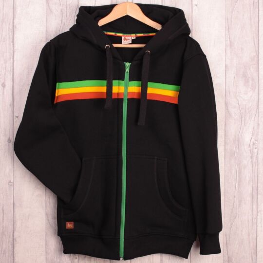 Bluza kaptur rozpinany Reggae jam | Czarna & Rasta