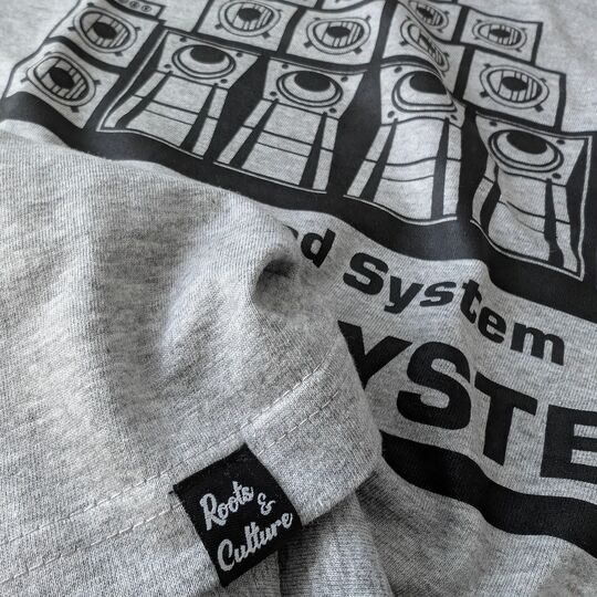 T-shirt The only good system is a Sound System, Bass Pulse - szary melanż