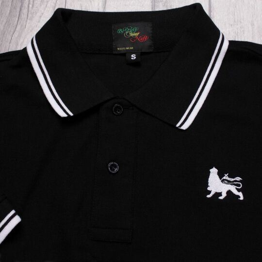 Lion of Judah Short Sleeve Polo | black & white