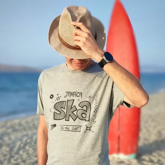 T-shirt męski Jamaica Ska - Is The Limit - szary melanż