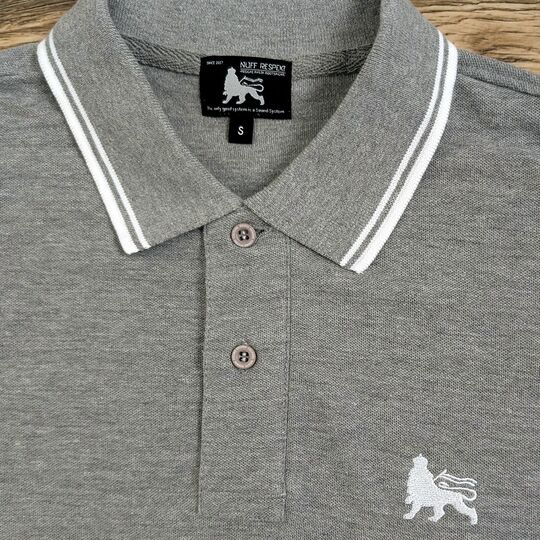 Koszulka Polo Lion of Judah - Szara z białymi detalami