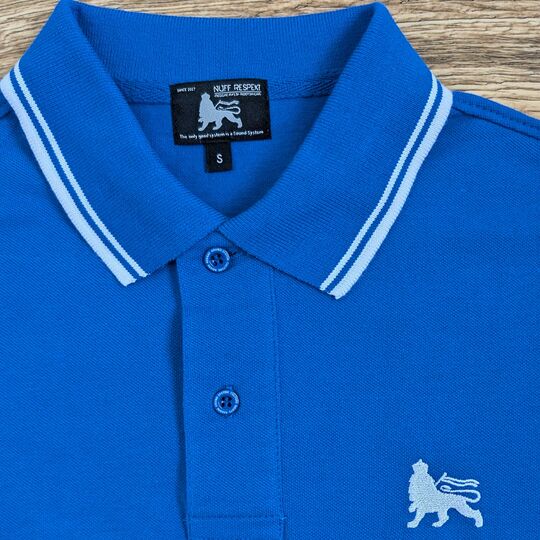 Koszulka Polo Lion of Judah - Niebieska z białymi detalami