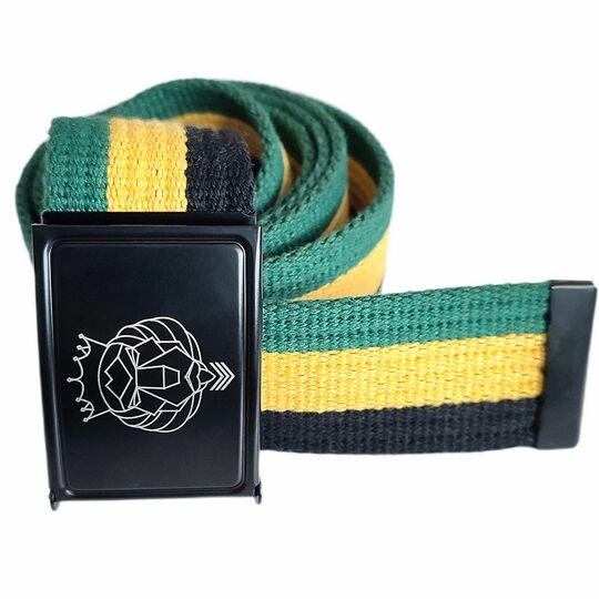 Pasek do spodni z metalową klamrą Lion of Zion - JAMAICA