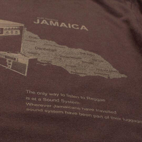 Tshirt Radio Jam Nuff Respect Jamaica | brąz