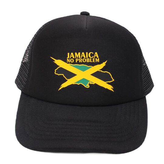Jamaica No Problem adjustable trucker cap | Black