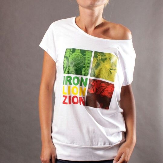 Top damski - Iron Lion Zion - biel
