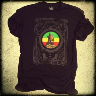 Nowość - Czarna koszulka Jah son of Africa