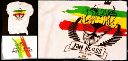 Biały tshirt Jah Bless One Love and Respect
