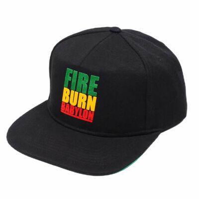 Klasyczna Czapka Snapback Fire Burn Babylon | Czarna