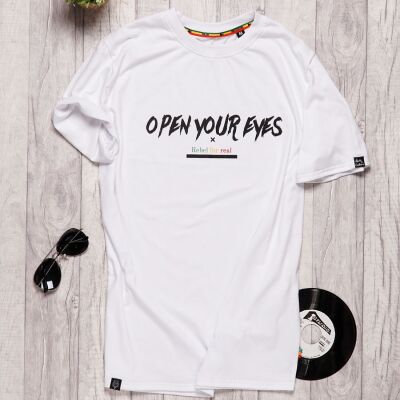 Open Your Eyes Rebel for Real t-shirt