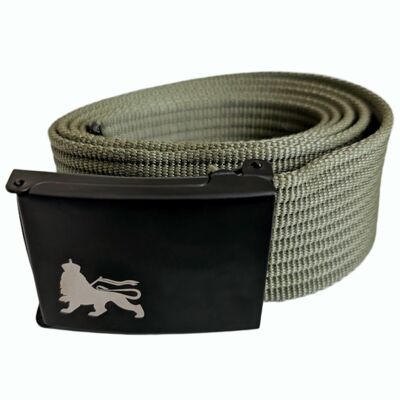 Lion of Judah sackcloth olive Trouser belt