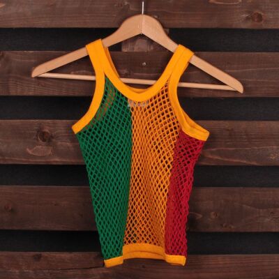 Dziecięcy Vest siatka tshirt  - Rasta