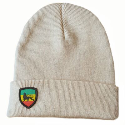 Czapka beanie zimowa z etykietą Roots Reggae | beż