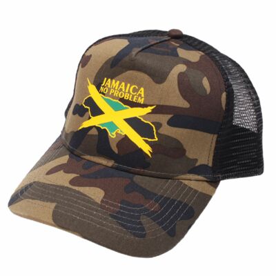 Jamaica No Problem baseball cap | Woodland camo