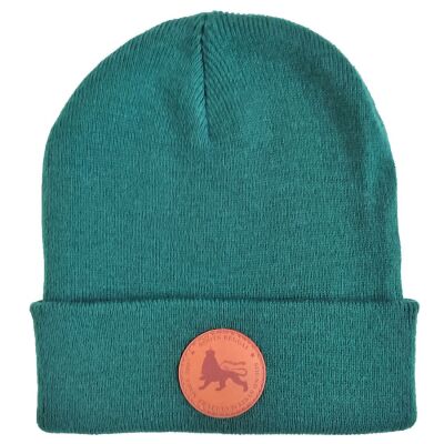 Beanie winter hat  Docker cap with Roots Reggae label | bottle green