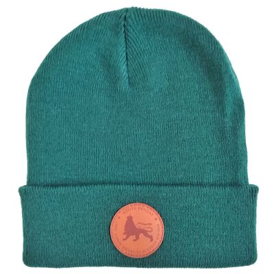 Czapka beanie zimowa z etykietą Roots Reggae | zielony butelkowy
