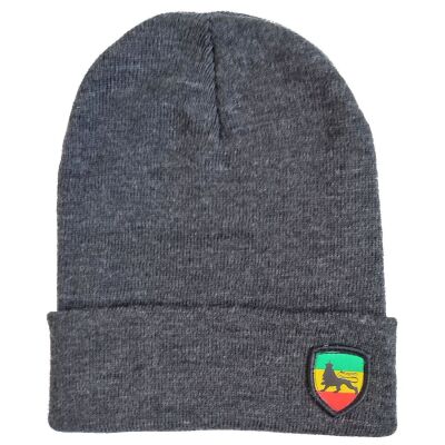 Beanie winter hat  Docker cap with Roots Reggae label  | Heather graphite