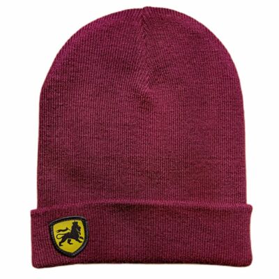 Czapka beanie zimowa z etykietą Lion of Judah | bordo