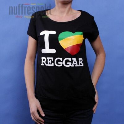 Damski tshirt I Love Reggae - Irie Lion