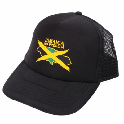 Jamaica No Problem adjustable trucker cap | Black