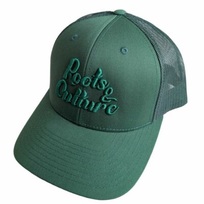 Czapka truckerka Roots & Culture, zieleń butelkowa