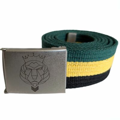 Lion Spirit webbing belt, sackcloth Trouser Jamaica color belt