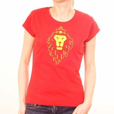  RasBass  ladies tshirt - Lion - red