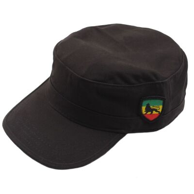 Army flat cap Rasta Lion | black