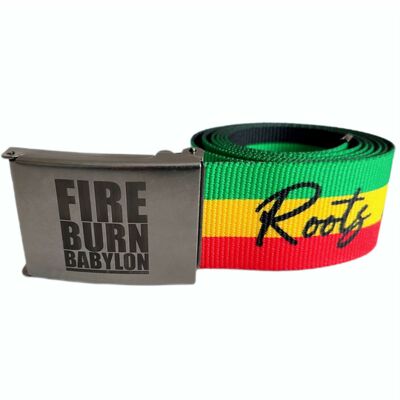 Roots sackcloth Trouser belt - Fire Burn Babylon