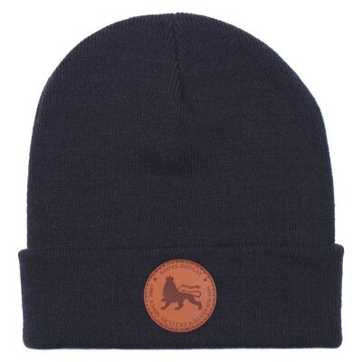 Czapka beanie zimowa z etykietą Roots Reggae | granatowa