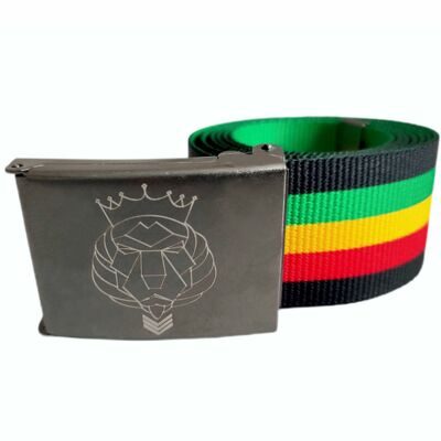 Rasta Courage sackcloth Black + Reggae stripes Trouser belt