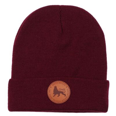 Czapka beanie zimowa z etykietą Roots Reggae | bordowy