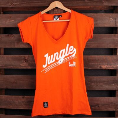Damski tshirt Jungle is massive | pomarańcz
