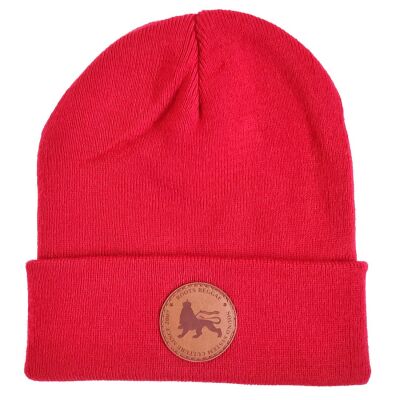 Czapka beanie zimowa z etykietą Roots Reggae | czerwony