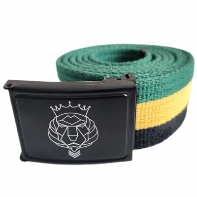Pasek do spodni z metalową klamrą Lion of Zion - JAMAICA
