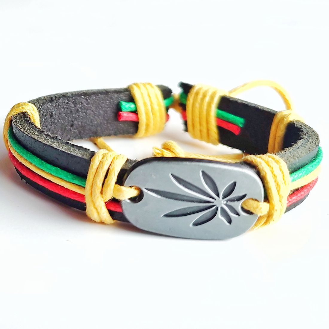 JEWELRY » Bracelet & rasta wrist band » Ganja bracelet - rasta colour ...