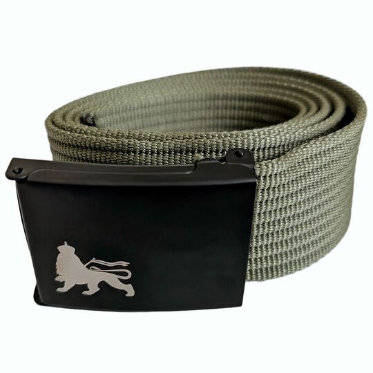 Lion of Judah sackcloth olive Trouser belt