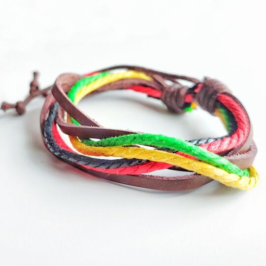 Rasta Reggae thong bracelet 0632