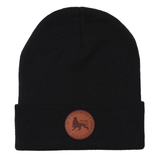 Beanie winter hat  Docker cap with Roots Reggae label  | black
