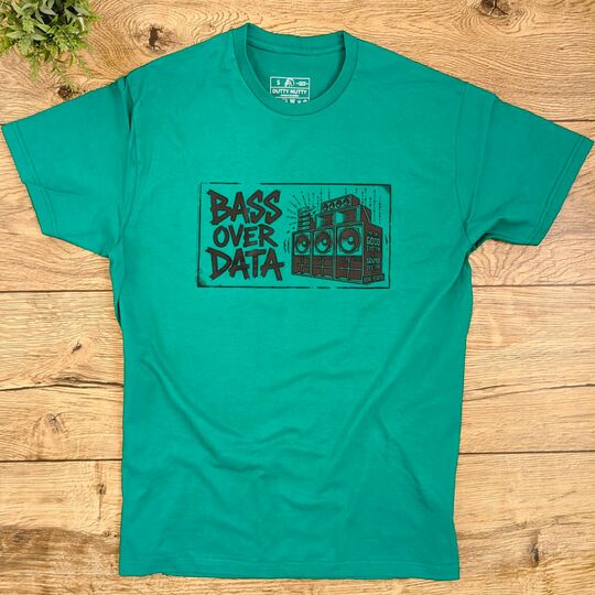 Bass over data zielony T-shirt