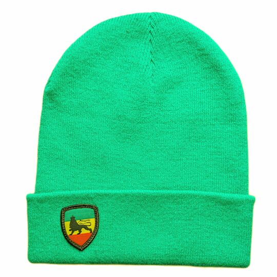 Czapka beanie zimowa z etykietą Roots Reggae | zieleń