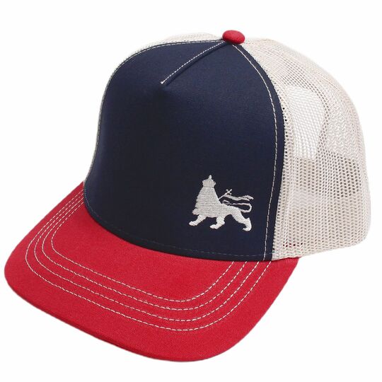 Lion of Judah Classic Trucker Cap - Navy with Burgundy Visor